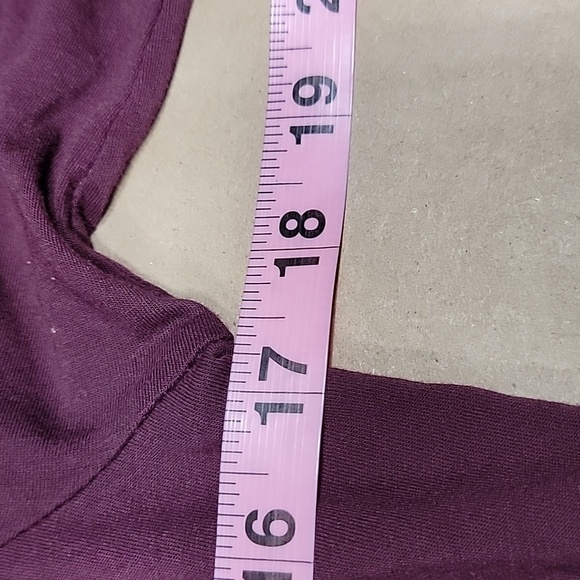 Loft Size S Burgundy / Wine Long Sleeve Top with Shoulder Cutouts, EUC - Picture 7 of 11